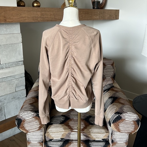 Athleta Sundown Puckered Brownstone Beige Sweatshirt - Picture 10 of 12